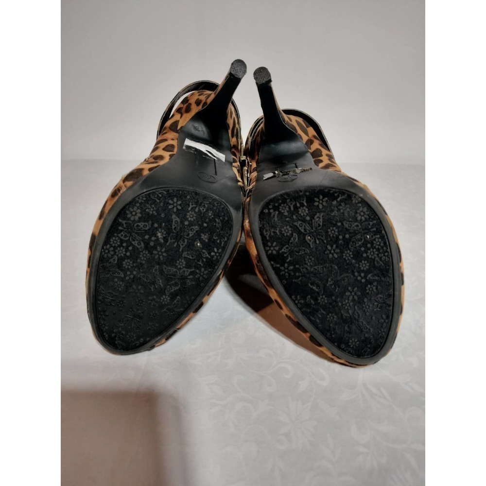 Charlotte Russe Cheetah Print Heeled Ankle Height Booties woman size 7 /37 - Picture 7 of 12
